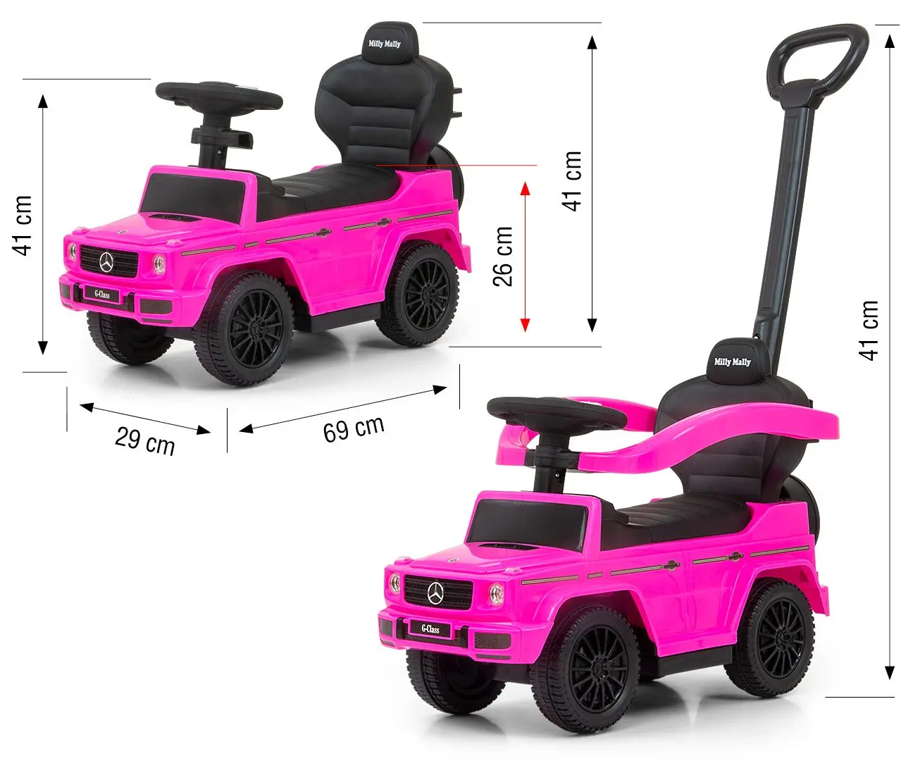 Толокар Milly Mally Mercedes G350d (Pink) - 6