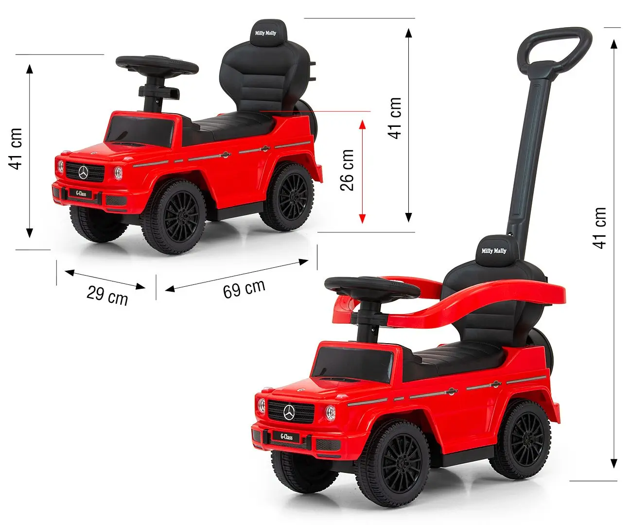 Толокар Milly Mally Mercedes G350d (Red) - 7