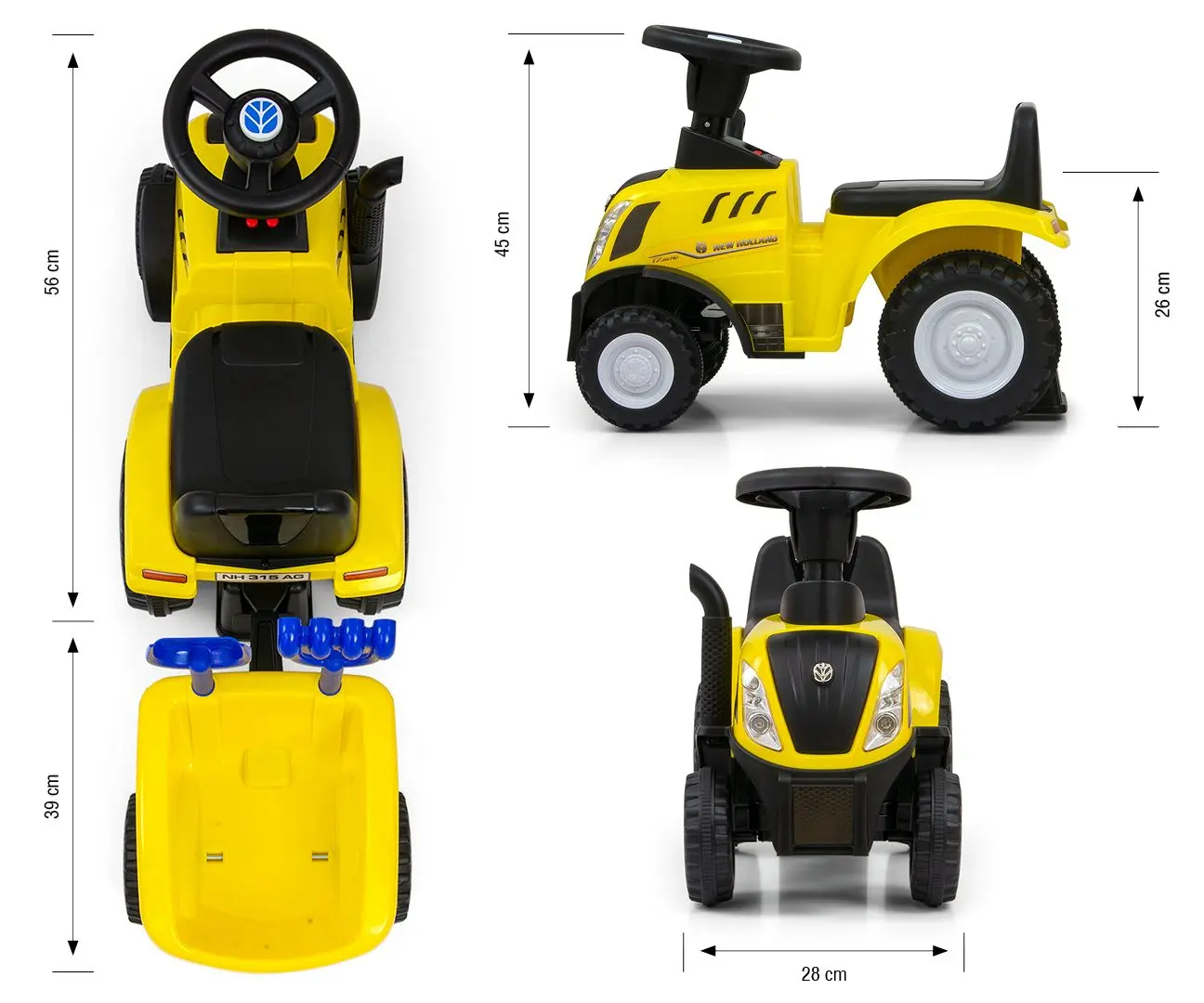 Tolocar Milly Mally New Holland T7 Traktor (Yellow) - 7