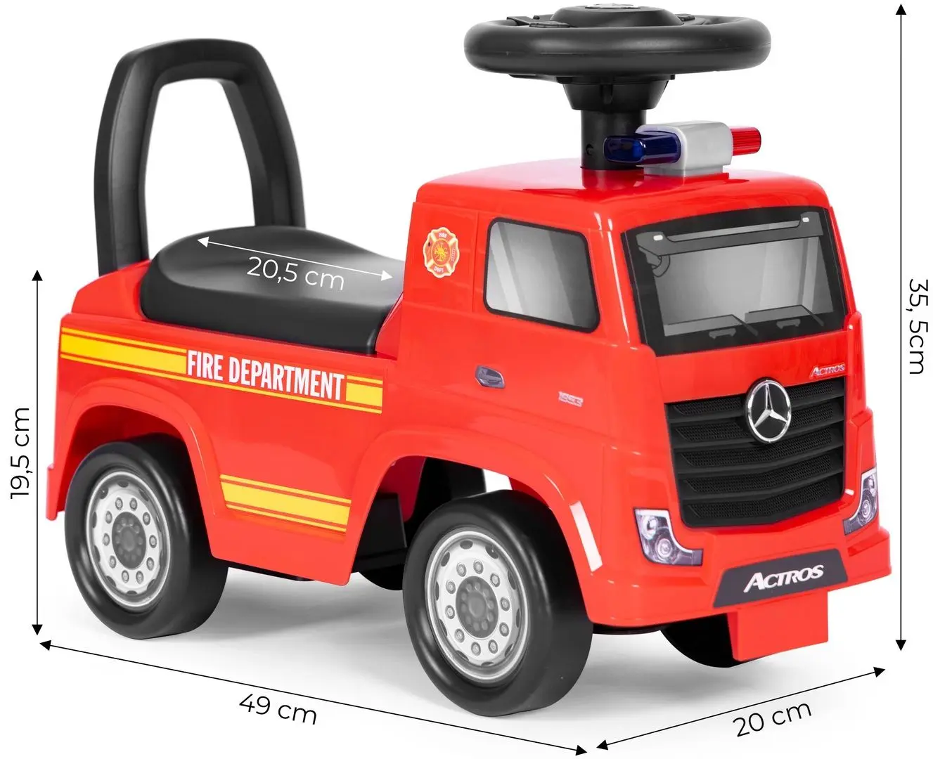 Толокар Multistore Mercedes Fire Truck 3316 (Red) - 5