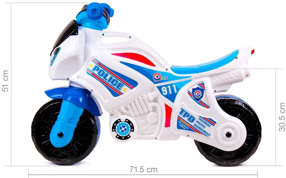 Tolocar motocicleta Технок Police 5125 (White/Blue)