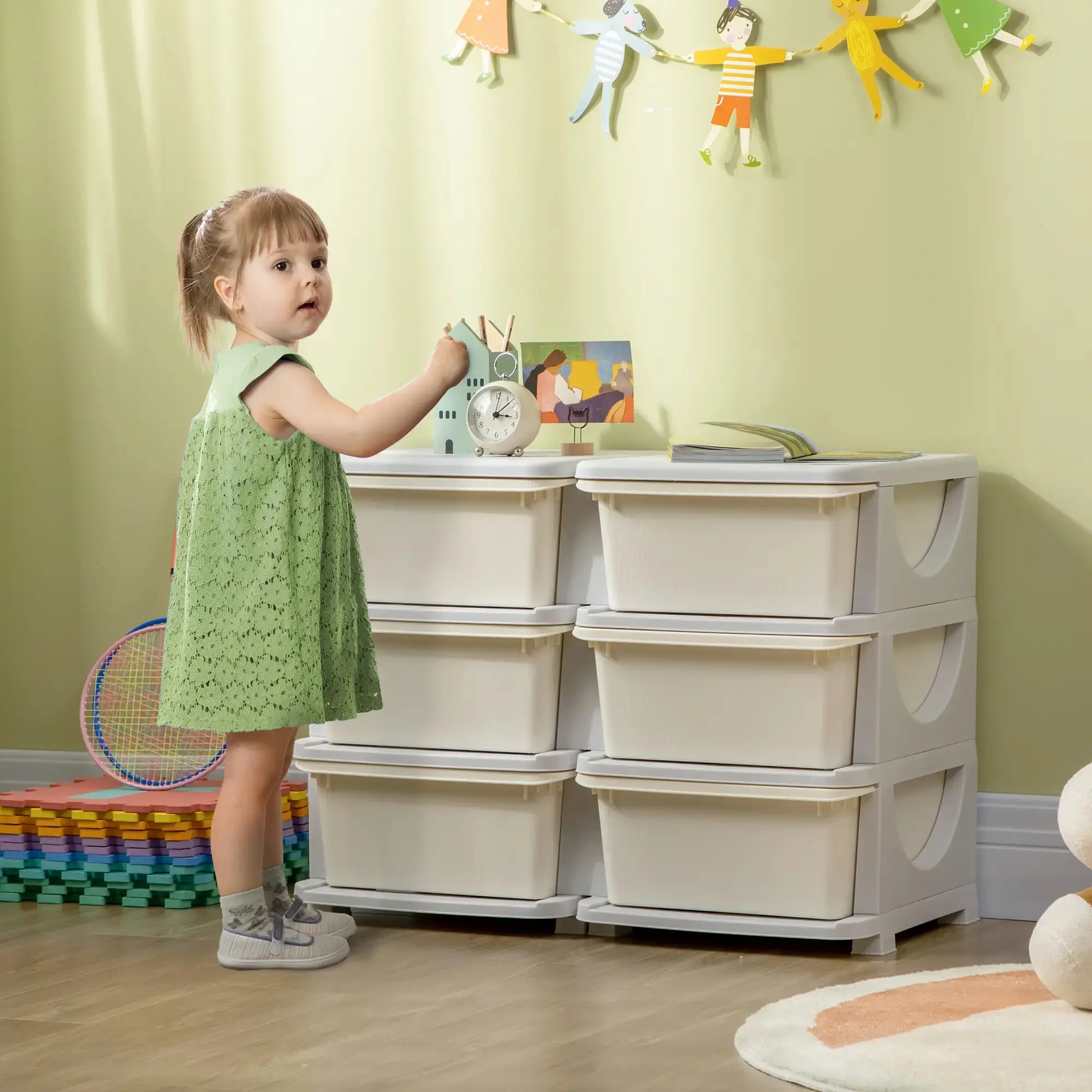 Комод-органайзер Homcom 311-053V00CW (Cream White) - 6
