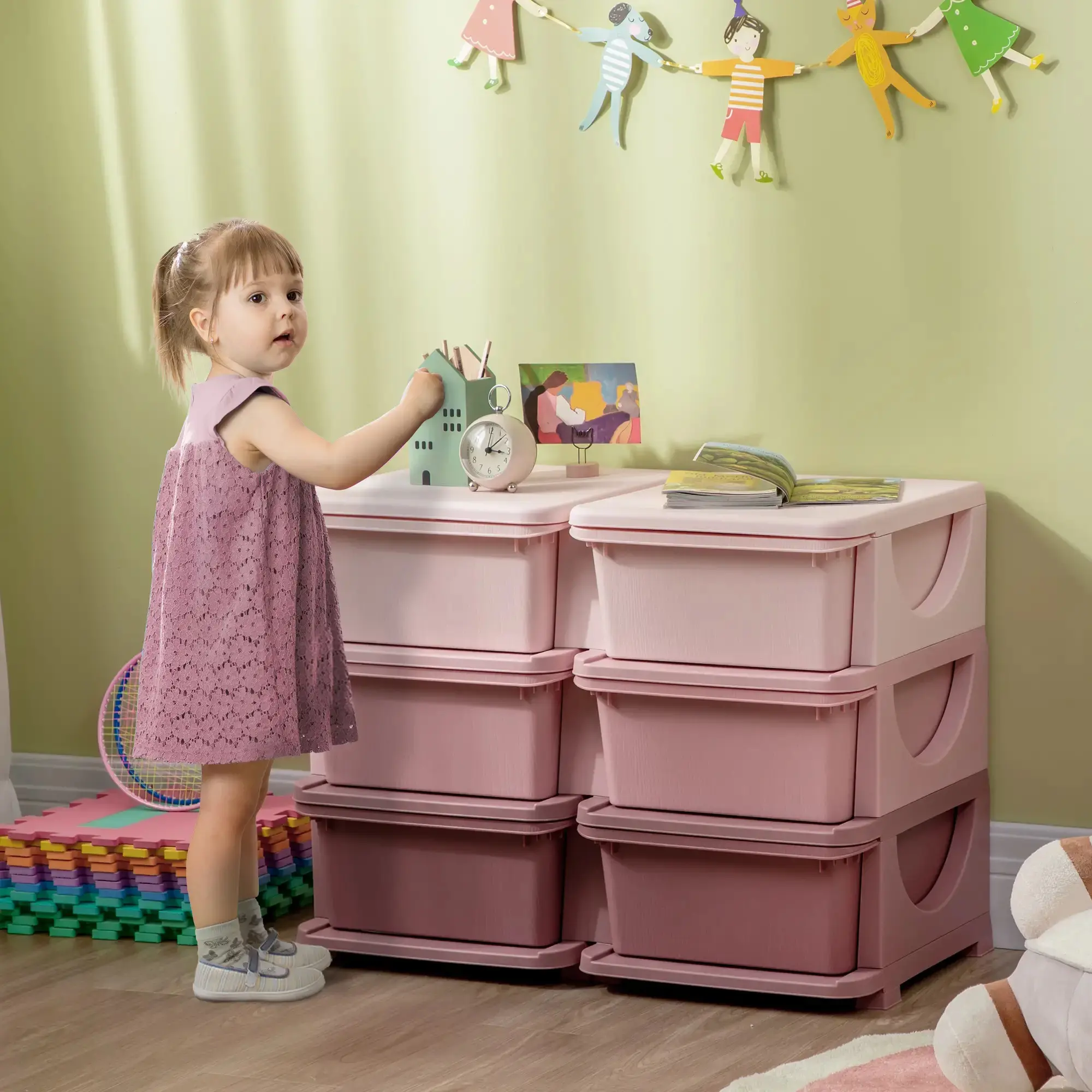 Комод-органайзер Homcom 311-053V00PK (Pink) - 6