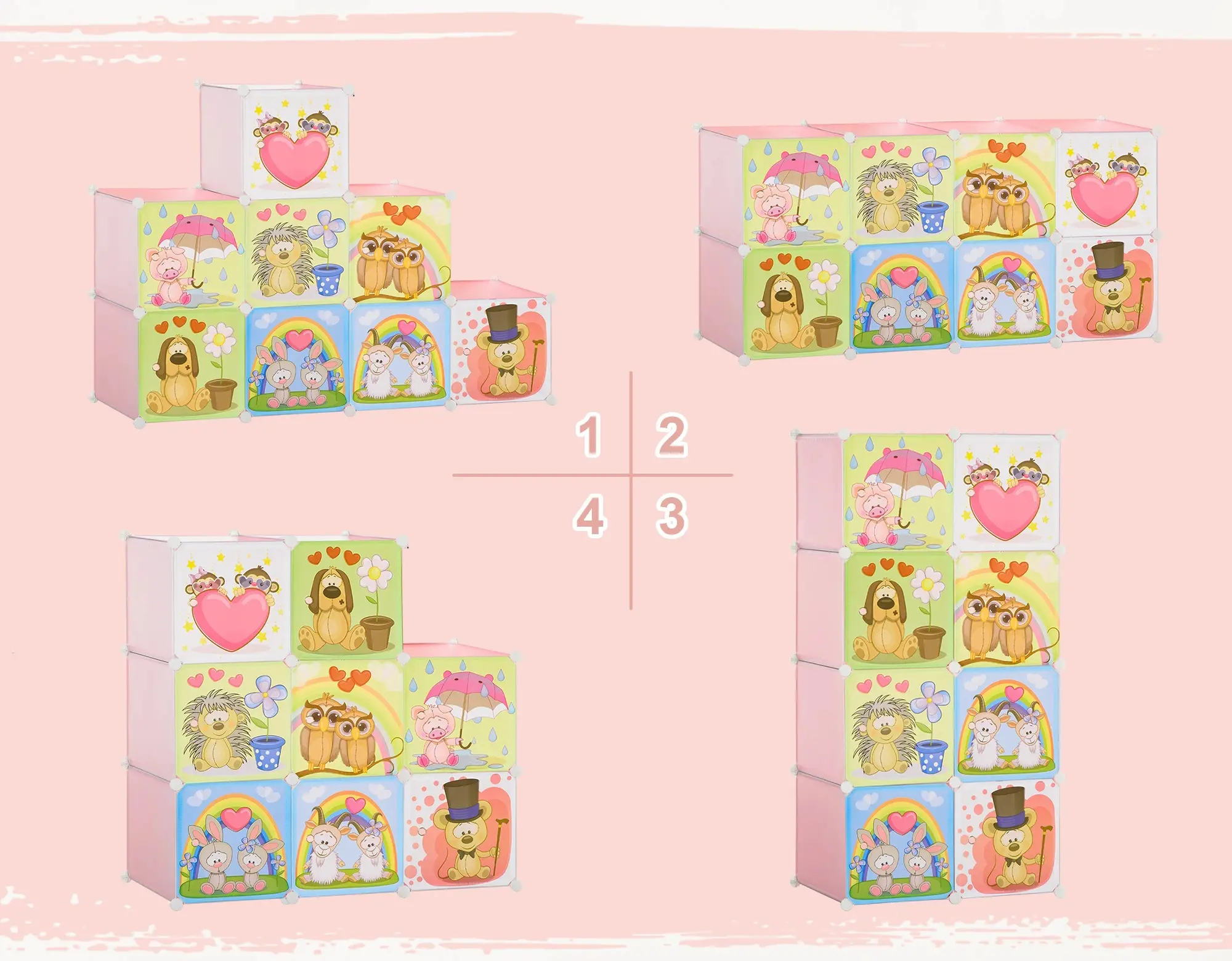 Модульный органайзер для игрушек Homcom 850-171 (Pink) - 8