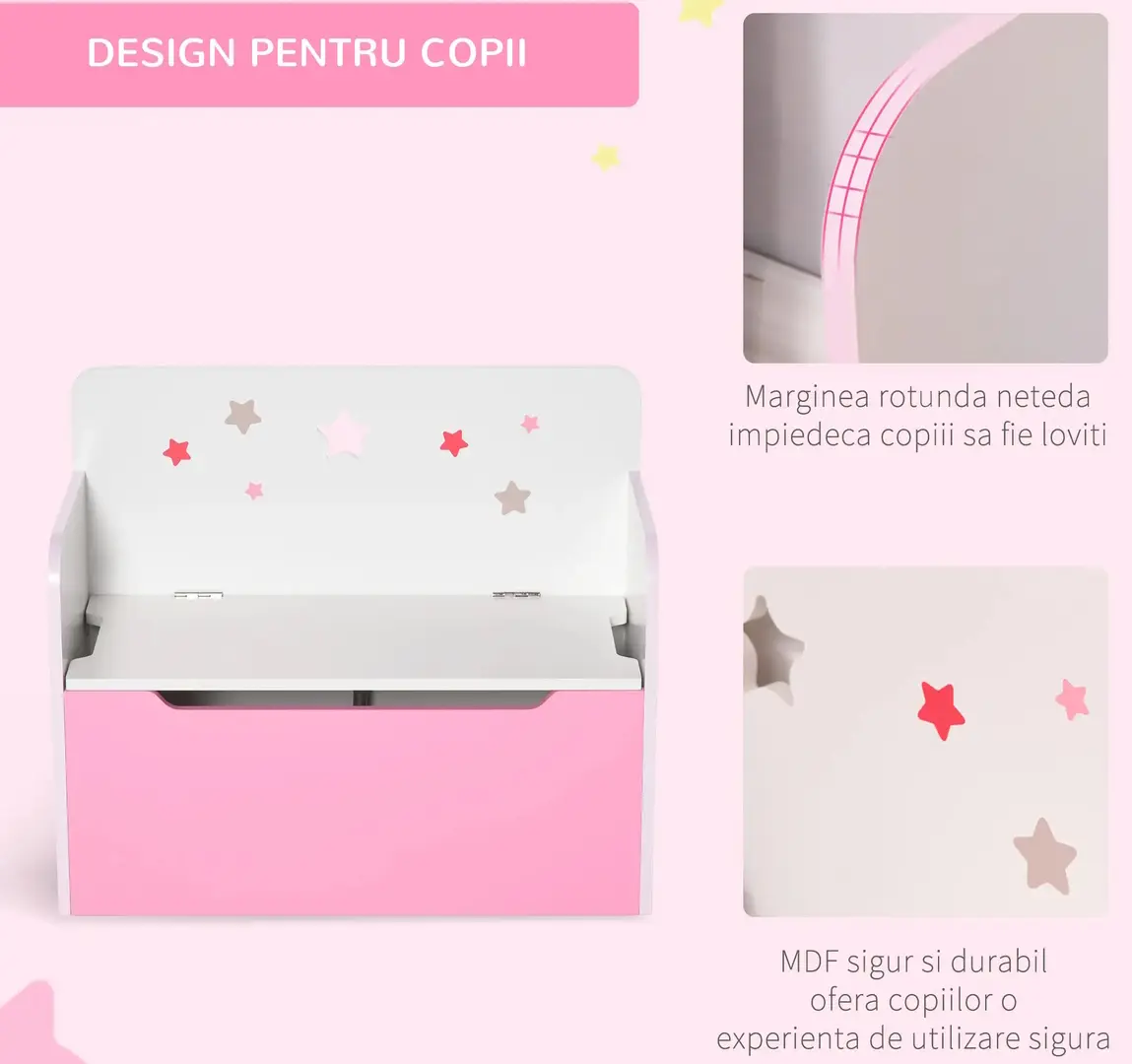 Lada pentru jucarii Homcom 311-018PK (Pink/White) - 9