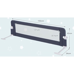 Bariera de protectie pentru pat Costway BS10042GR (Grey) Thumb
