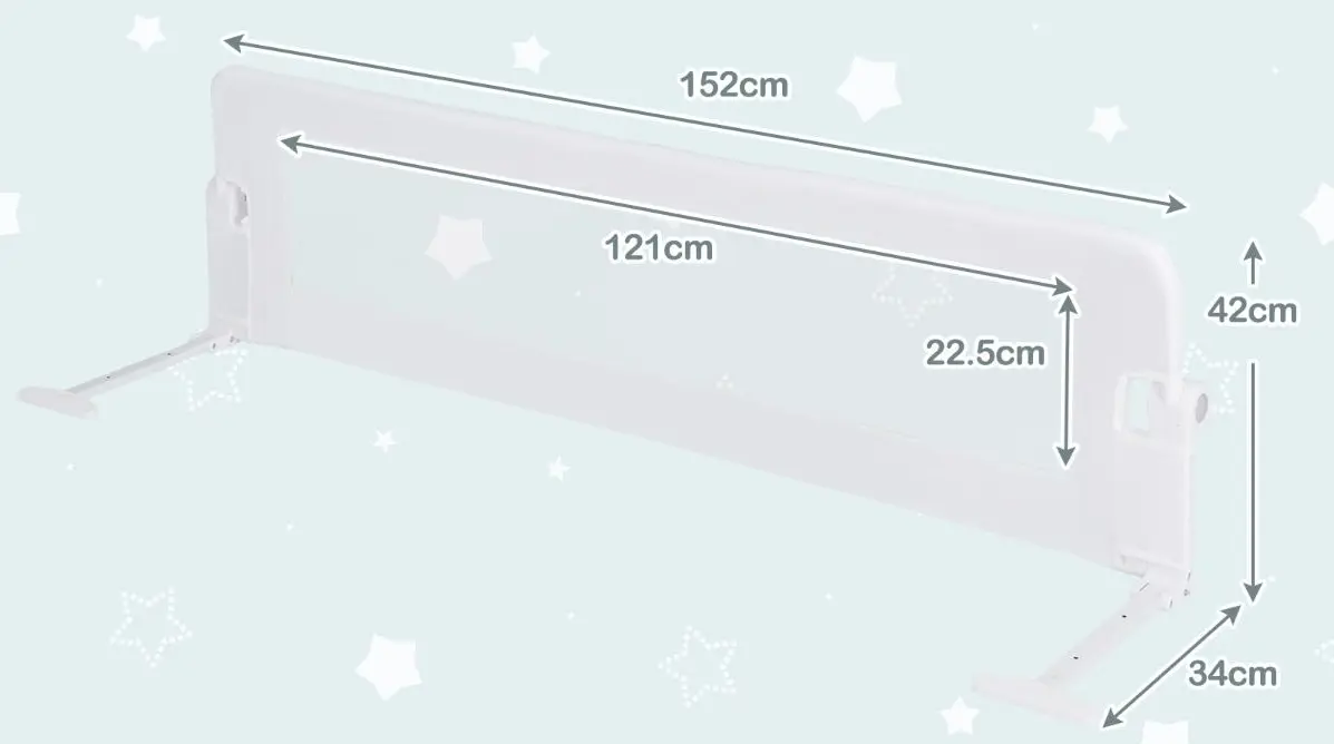 Bariera de protectie pentru pat Costway BS10042WH (White)