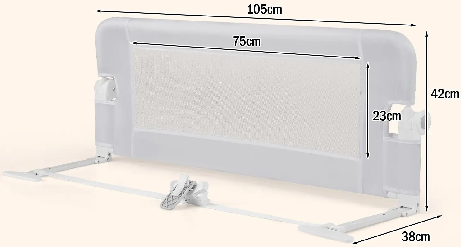 Bariera de protectie pentru pat Costway BS10043WH (White) - 2