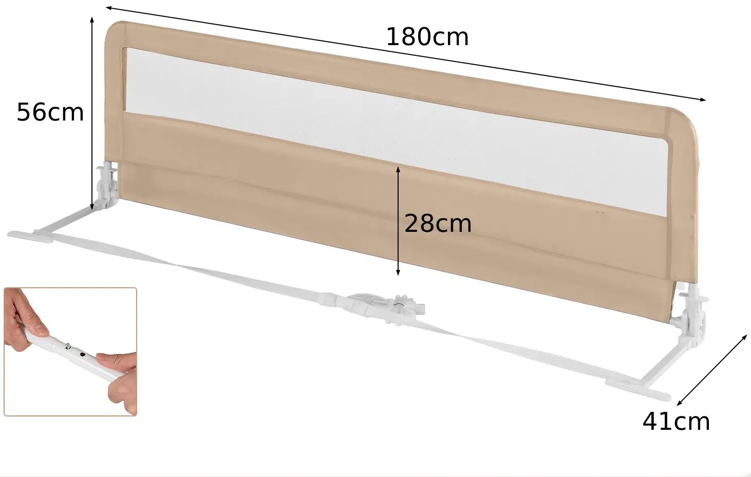 Защитный барьер для кровати Costway BS10045MS (Beige) - 3