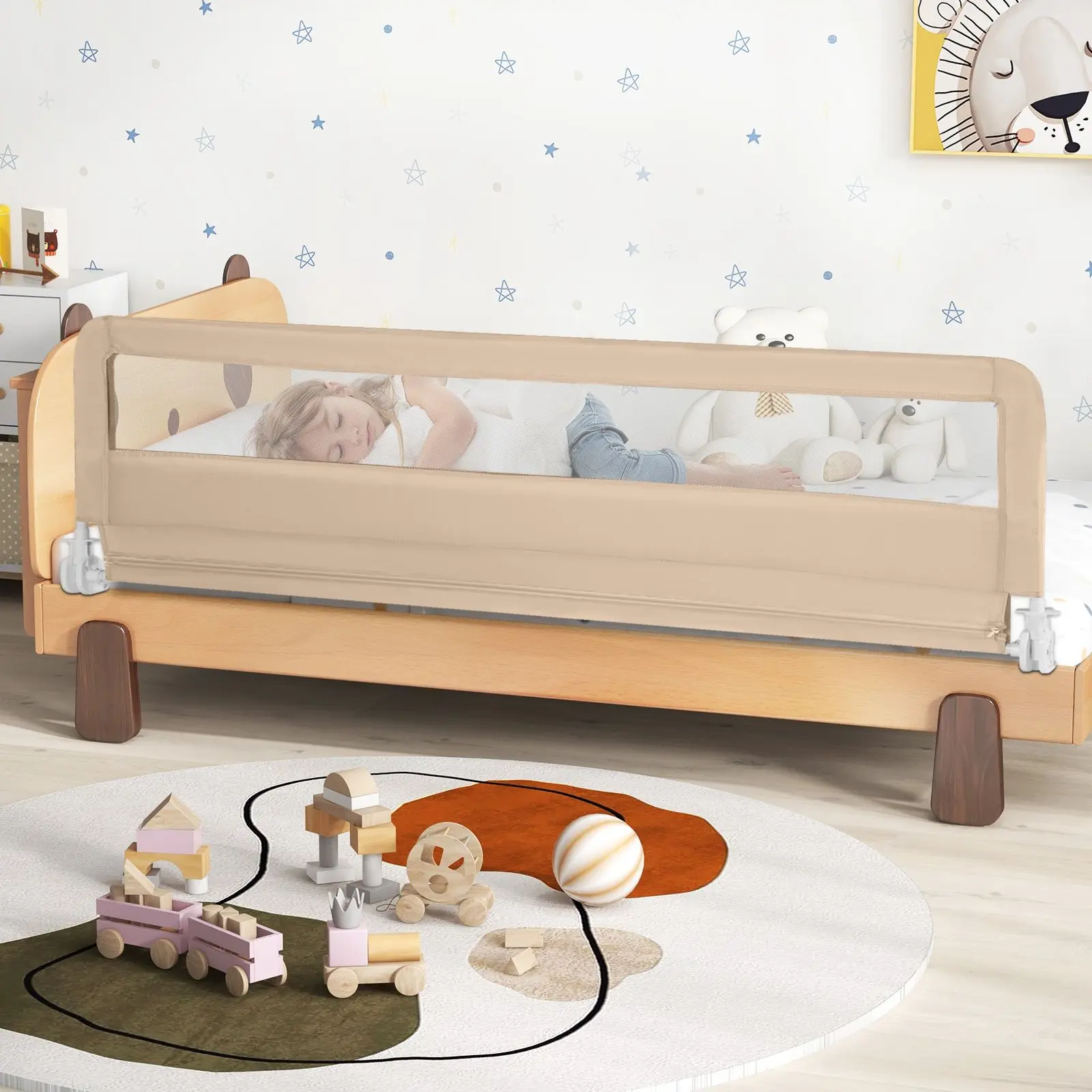 Защитный барьер для кровати Costway BS10045MS (Beige) - 5