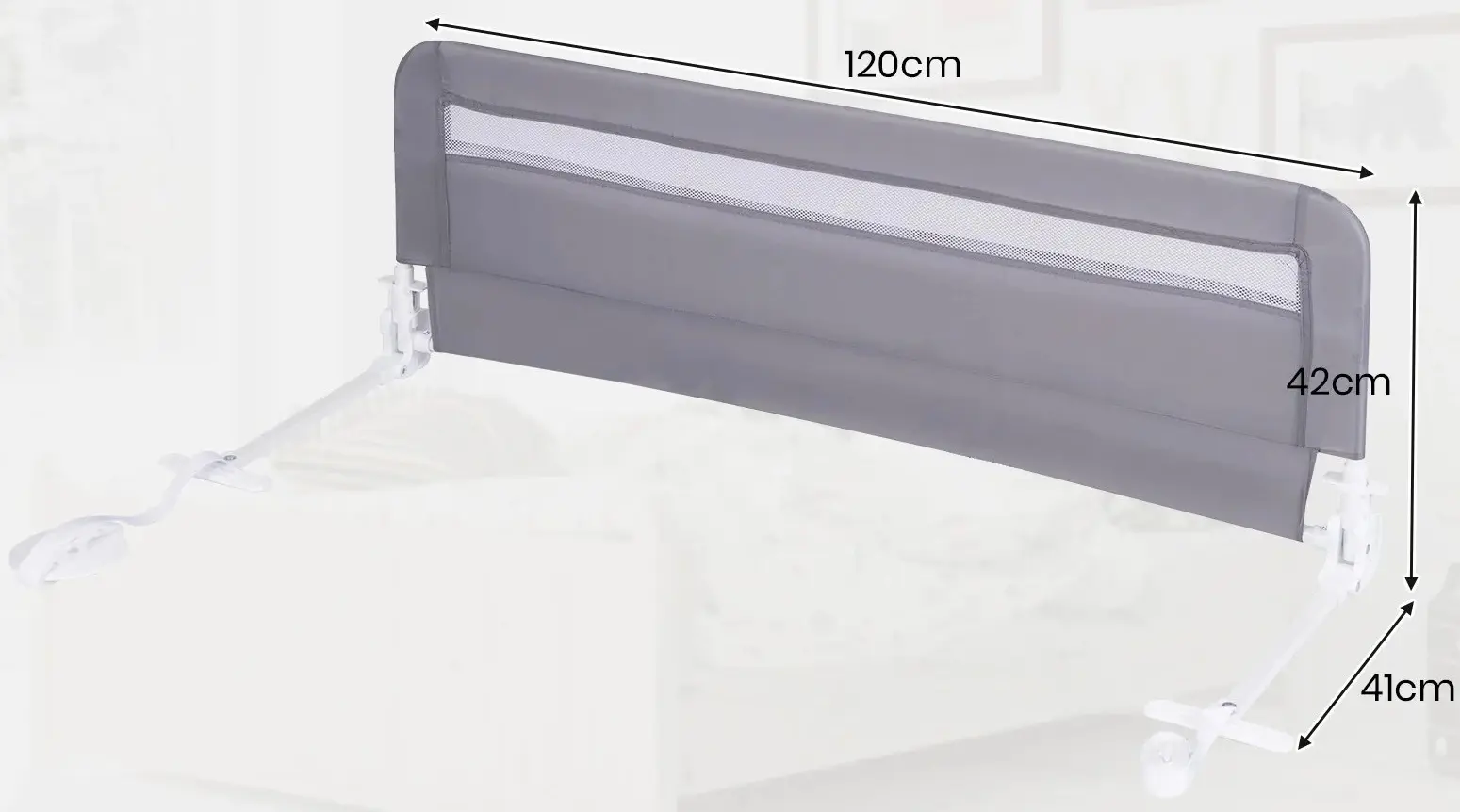 Bariera de protectie pentru pat Costway BS10046GR (Grey) - 2