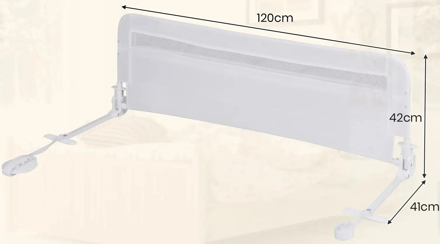 Bariera de protectie pentru pat Costway BS10046WH (White) - 2