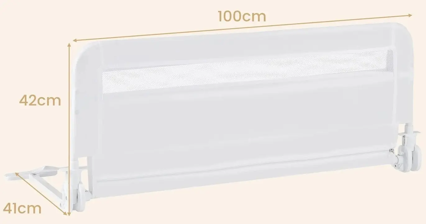 Bariera de protectie pentru pat Costway BS10047WH (White) - 2