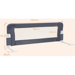 Bariera de protectie pentru pat Costway BS10048GR (Grey) Thumb