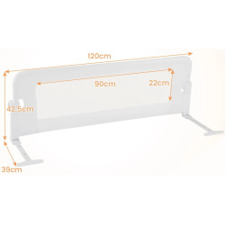Bariera de protectie pentru pat Costway BS10048WH (White) Thumb