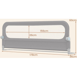 Bariera de protectie pentru pat Costway BS10055GR (Grey) Thumb
