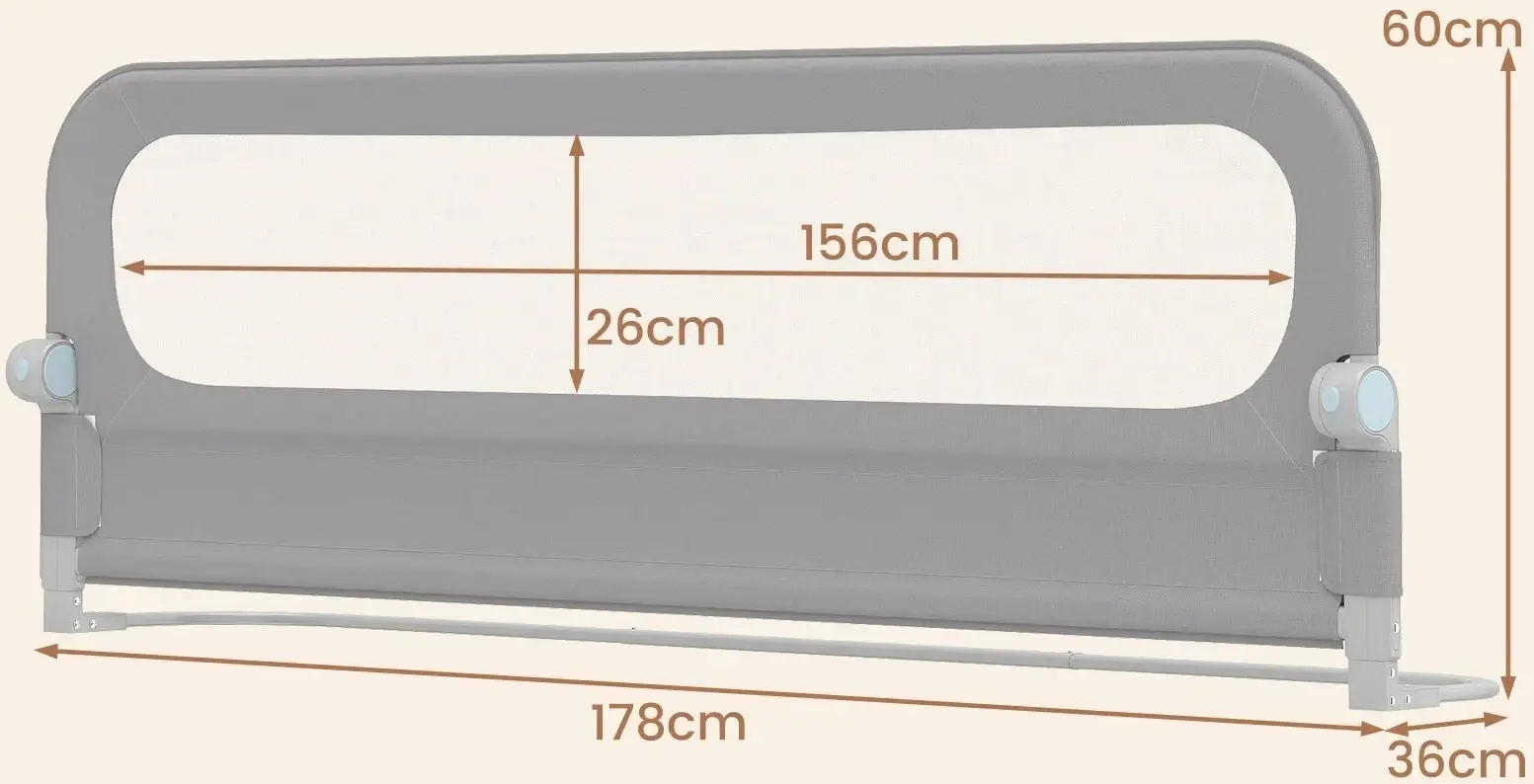Bariera de protectie pentru pat Costway BS10055GR (Grey) - 2