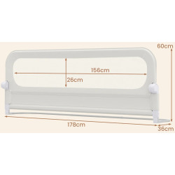 Bariera de protectie pentru pat Costway BS10055WH (White) Thumb