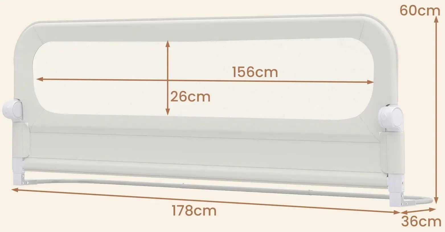 Bariera de protectie pentru pat Costway BS10055WH (White) - 2