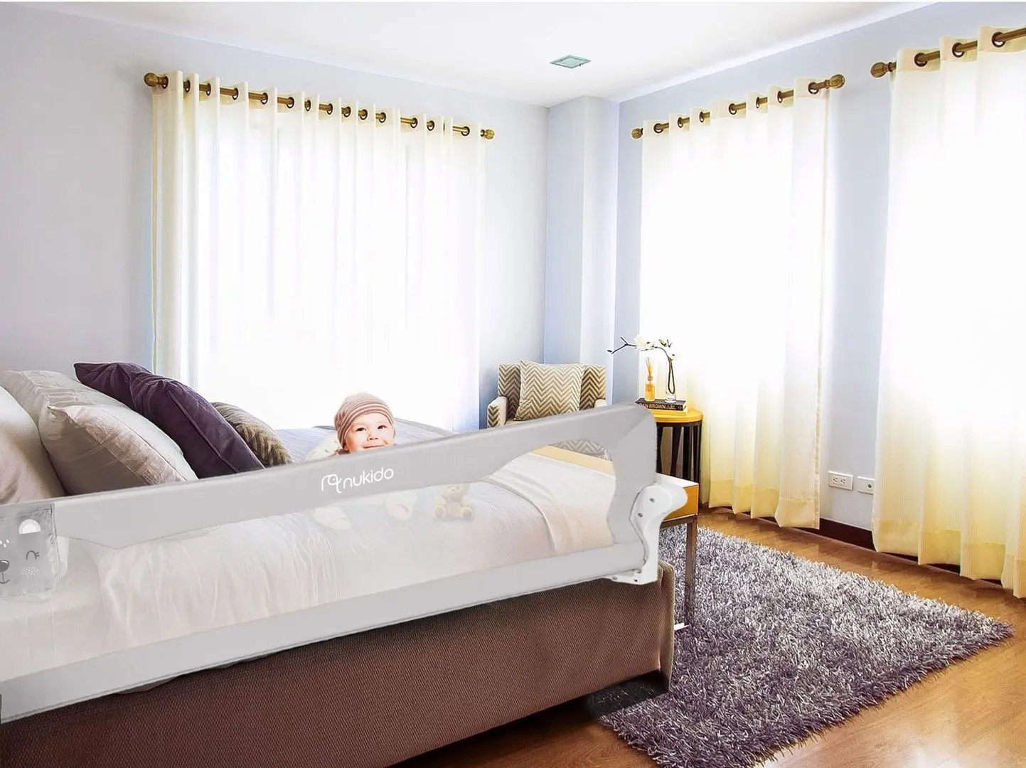 Bariera de protectie pentru pat Nukido 722400 (Grey)