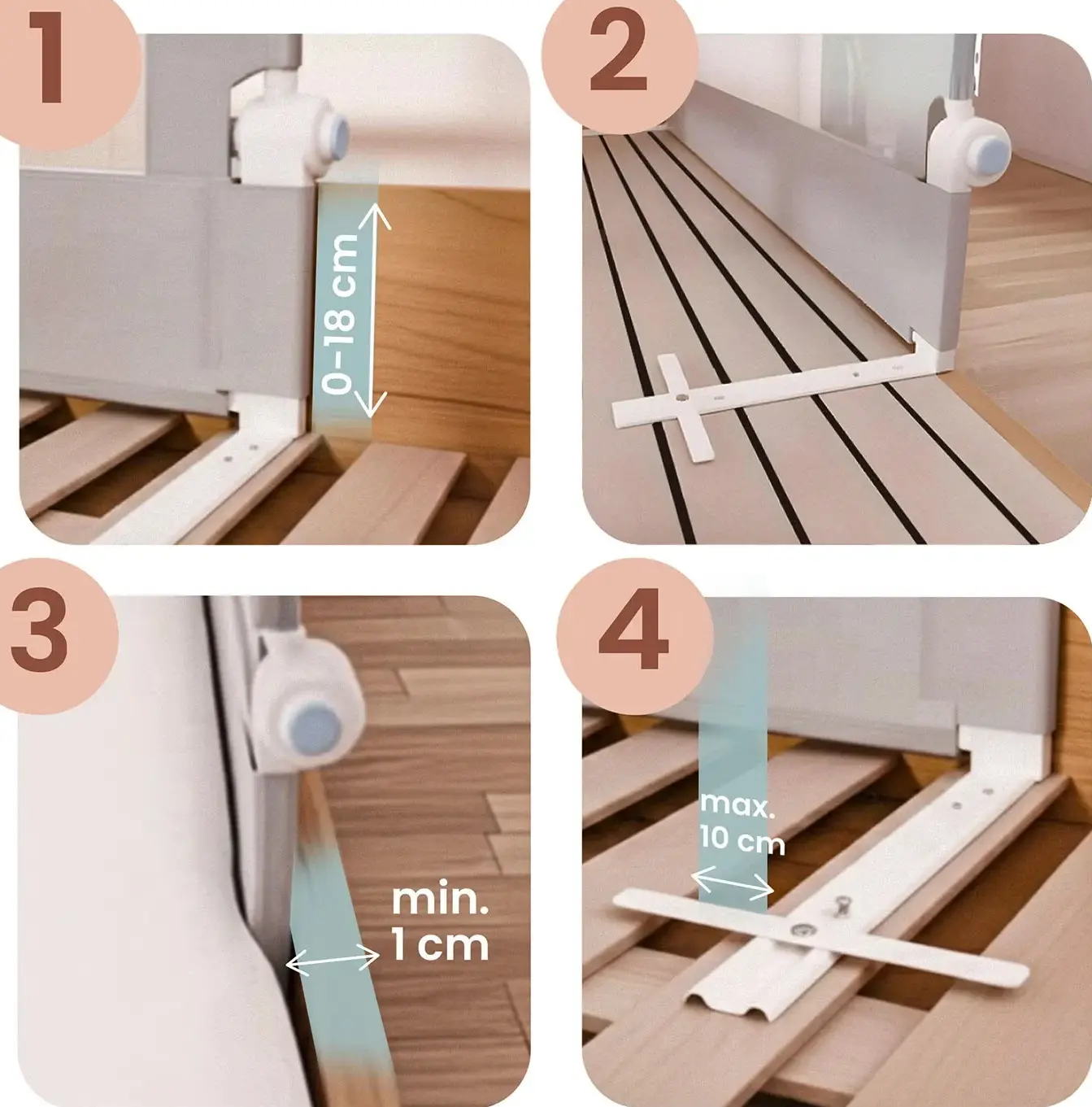 Bariera de protectie pentru pat Nukido 722801 (Grey) - 3