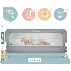 Bariera de protectie pentru pat Nukido 722801 (Grey) Thumb