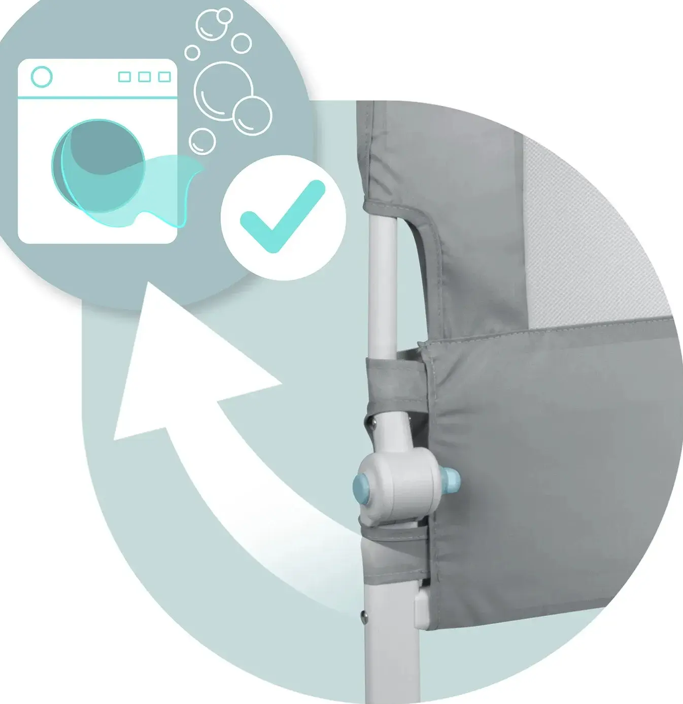 Bariera de protectie pentru pat Nukido 722801 (Grey) - 7