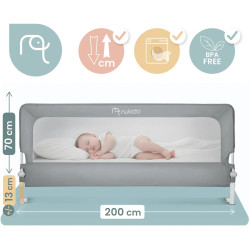 Bariera de protectie pentru pat Nukido NK-228 722810 (Grey) Thumb