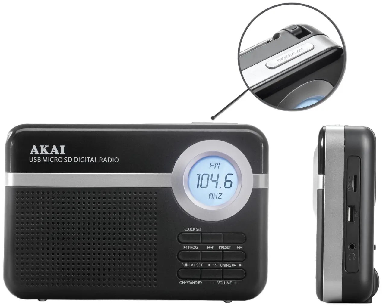 Портативный радиоприемник Akai PR006A-471U (Black) - 2