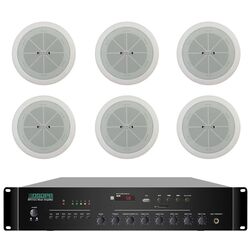 Set amplificator + sistem acustic DSPPA MP260U+DSP802х6 (White/Black)