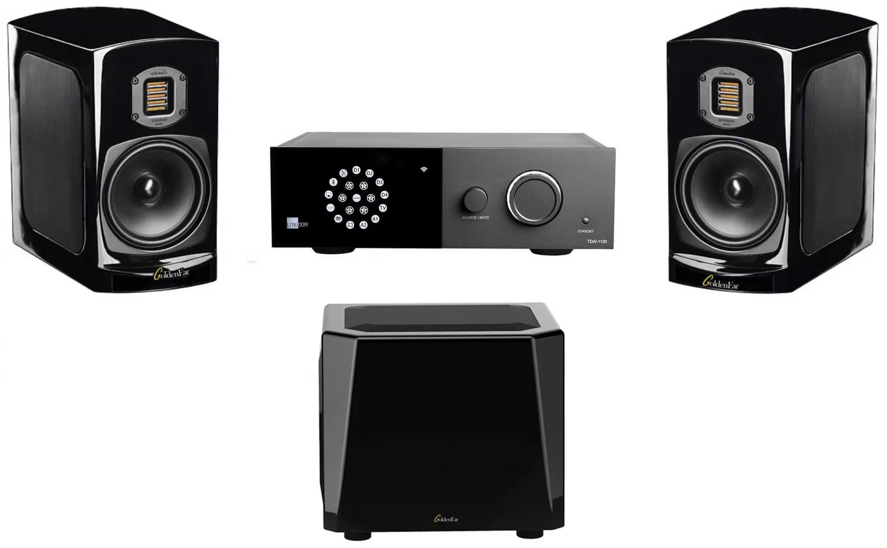 Акустическая система GoldenEar BRX + SuperSub X + Lyngdorf TDAI-1120 (Black)