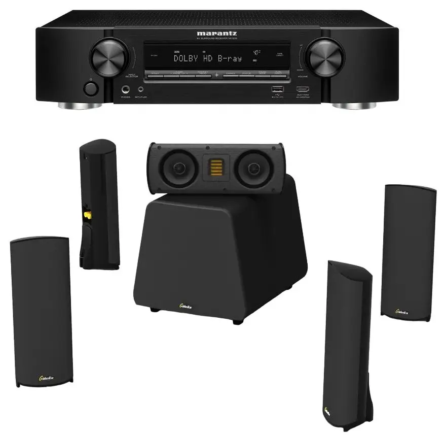 Set sistem acustic si receiver Goldenear Supercinema 3 + Marantz NR1510 (Black)