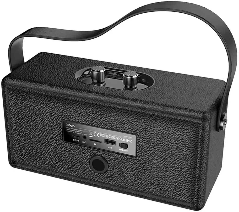 Беспроводная портативная колонка Hoco Rhyme Retro Leather DS61 (Black) - 2