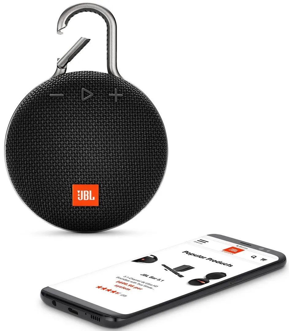 Difuzor portabil fara fir JBL Clip 3 (Black) - 5