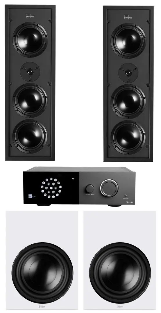 Sistem acustic Lyngdorf D-500 + 2xBW-2 + TDAI-1120 (Black/White)
