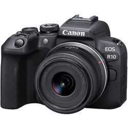 Aparat foto digital Canon EOS R10 + RF-S 18-45mm f/4.5-6.3 IS STM KIT + Adapter EF-EOS R for EF-S (Black)