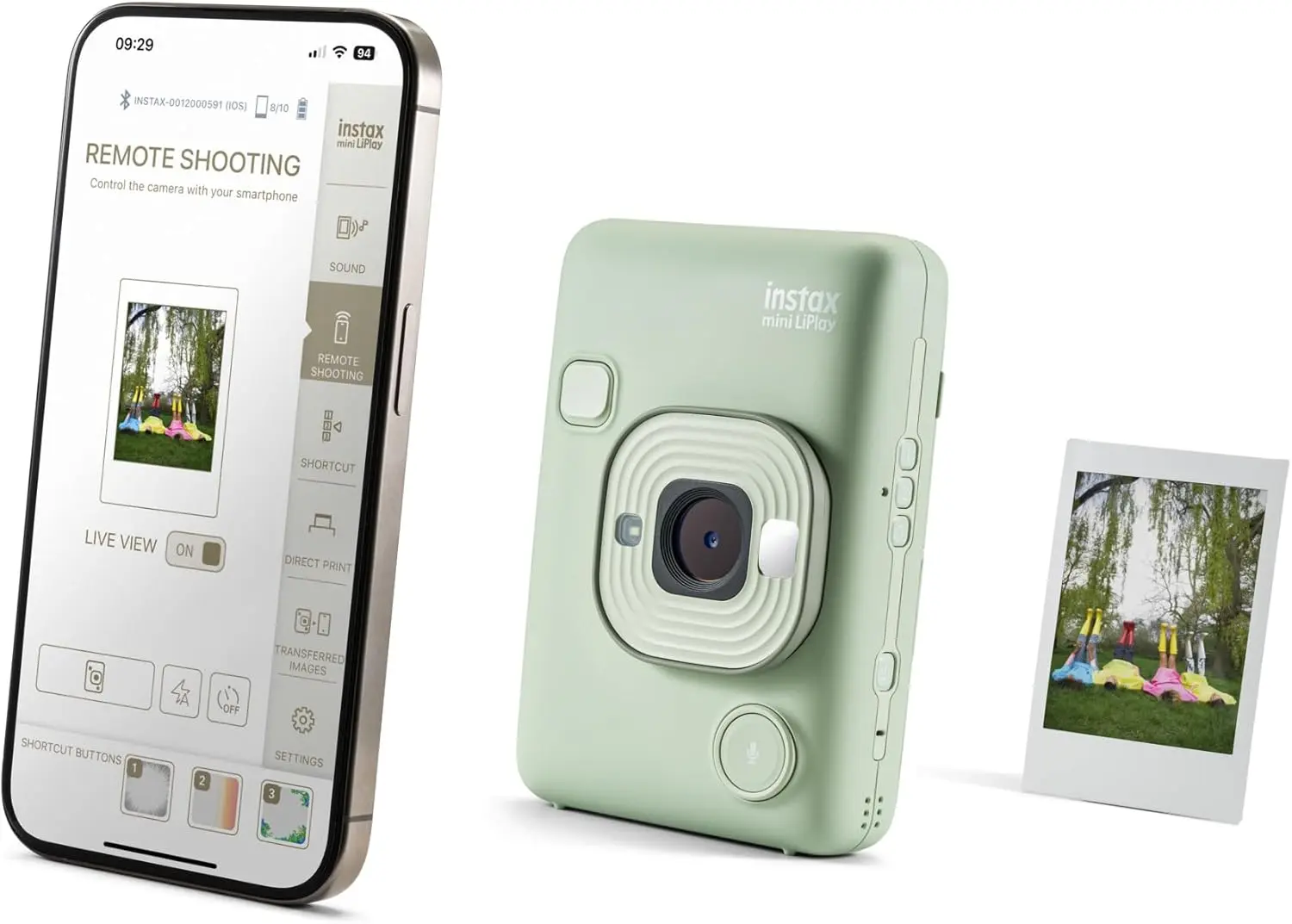 Фотоаппарат моментальной печати Fujifilm Instax Mini LiPlay (Matcha Green) - 6
