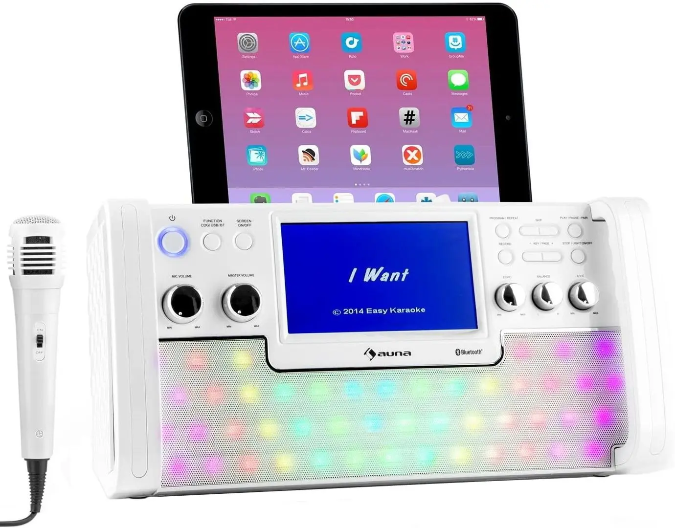 Sistem karaoke Auna DiscoFever LED (White)