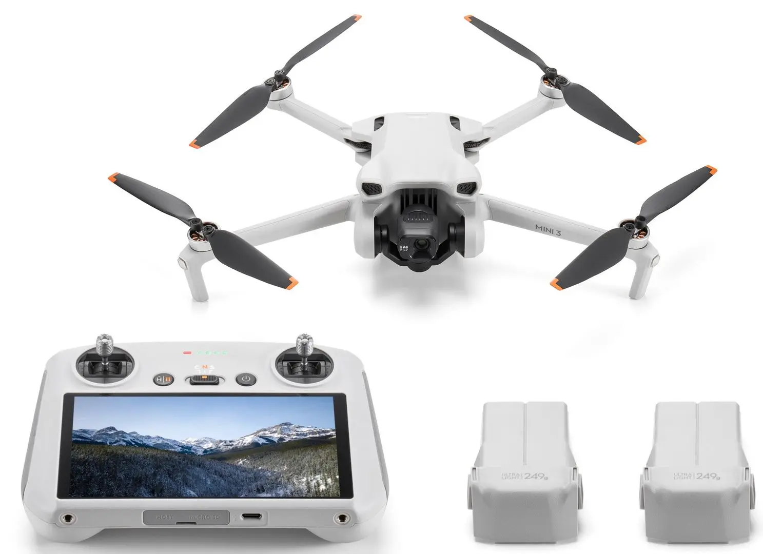 Quadcopter DJI Mini 3 Fly More Combo + Smart Controller (Grey)
