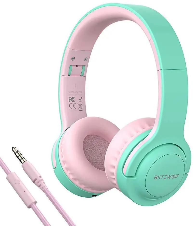 Casti pentru copii Blitzwolf BW-PCE (Green/Pink)