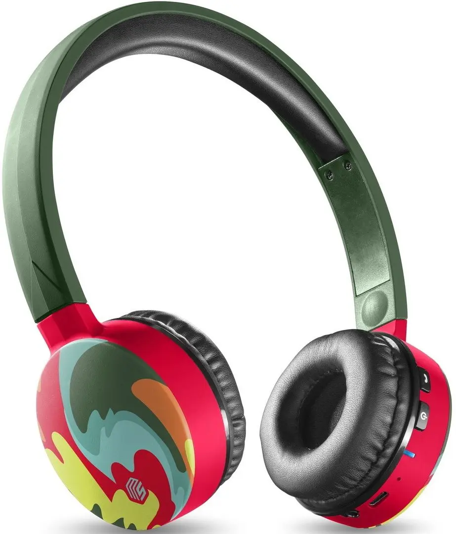 Беспроводные наушники Cellularline Music Sound Fantasy (Red/Green Waves)