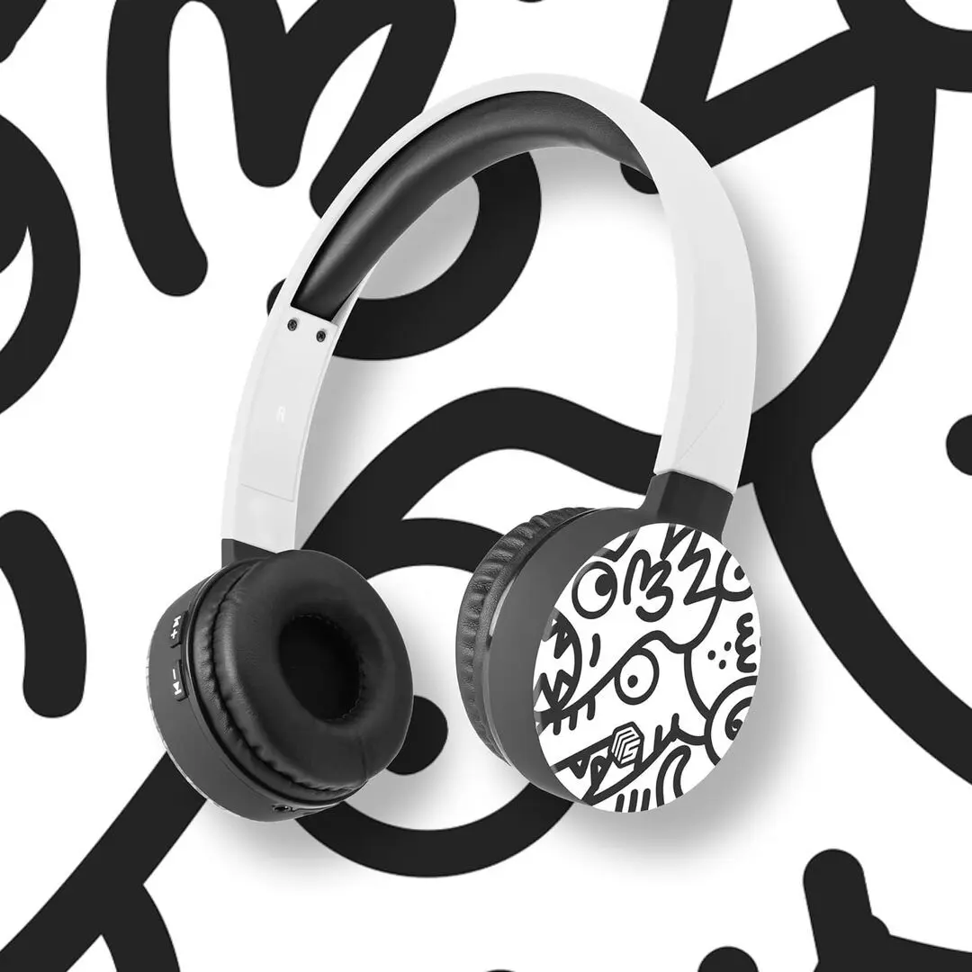 Беспроводные наушники Cellularline Music Sound (White/Black Graffiti)