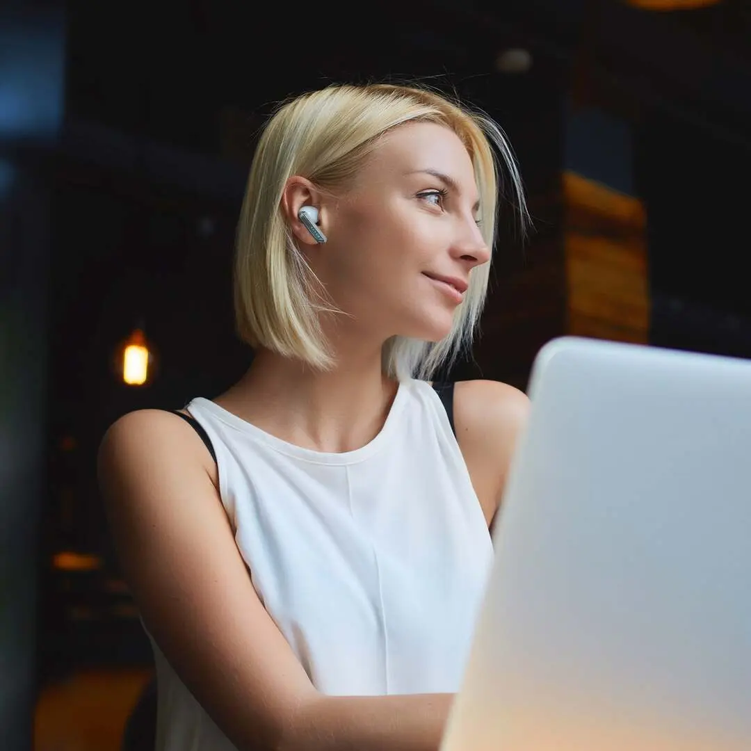 Casti fara fir Haylou W1 ANC (White/Silver)