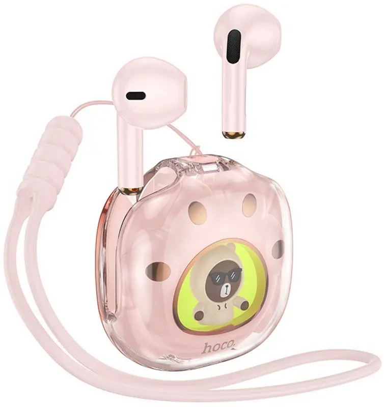 Беспроводные наушники Hoco DES36 Cool Bear (Pink)