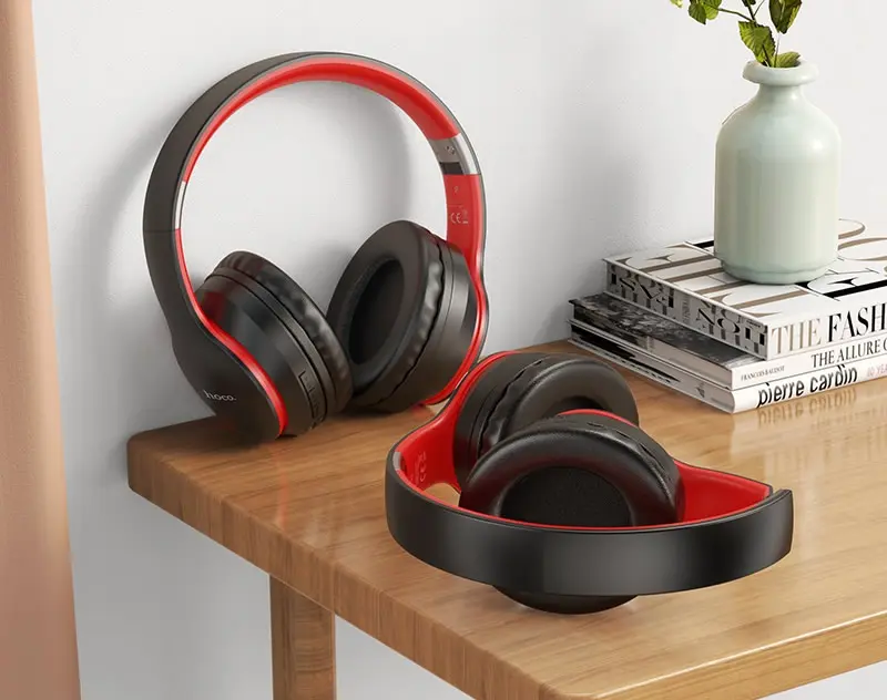 Casti fara fir Hoco ESD16 Excellent (Black/Red)