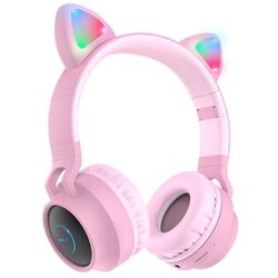 Casti fara fir Hoco W27 Cat Ear (Pink)