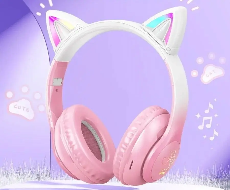 Casti fara fir Hoco W42 Cat ear (Cherry Blossom) - 2