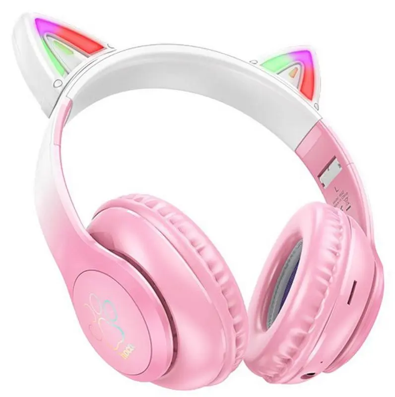 Casti fara fir Hoco W42 Cat ear (Cherry Blossom)