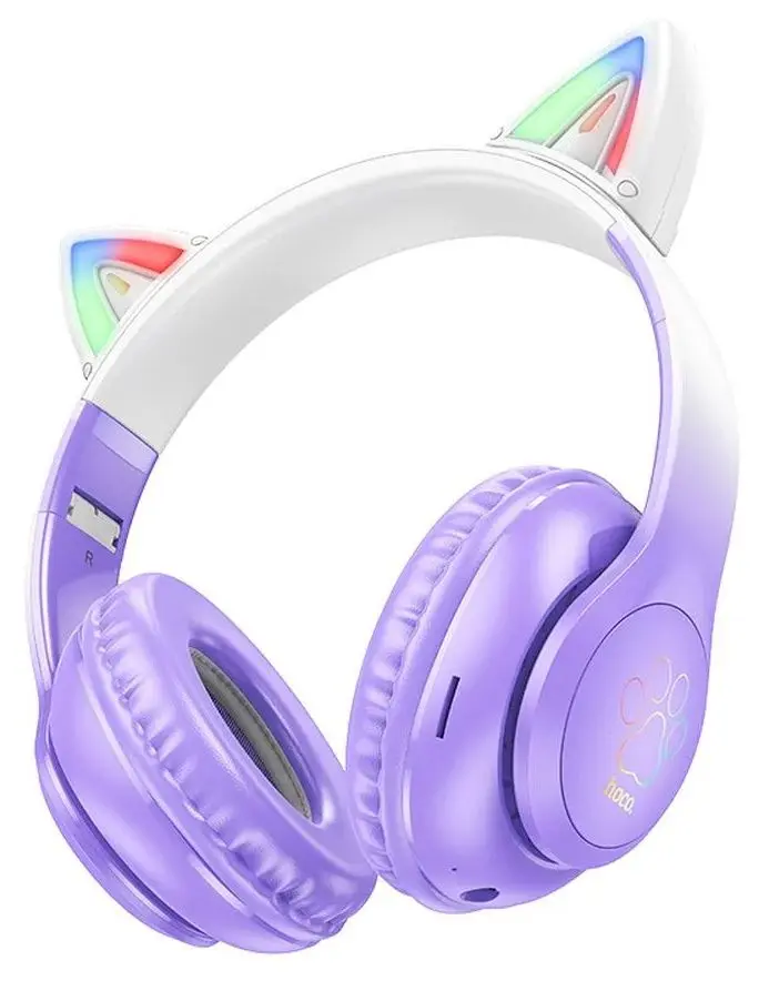 Casti fara fir Hoco W42 Cat ear (Purple/Grape)