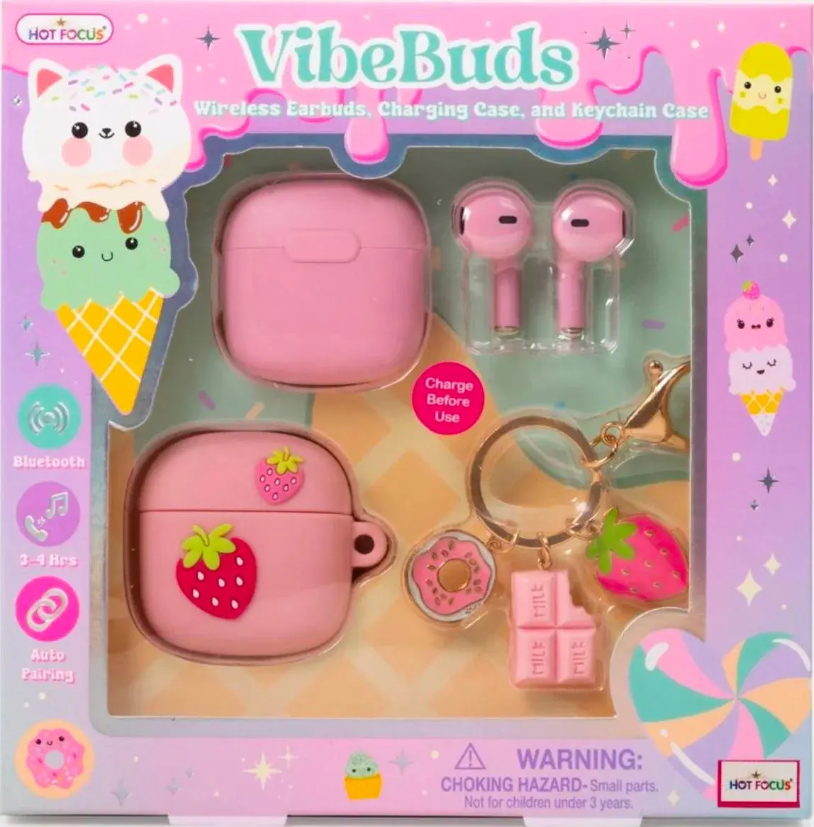 Беспроводные наушники Hot Focus Vibe Buds (Pink) - 3